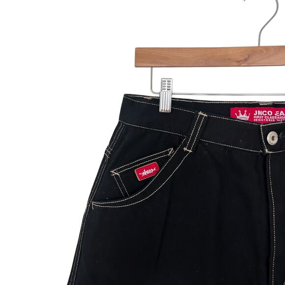 Vintage DS JNCO Black Wide Leg Jeans Sz 32 - Picture 2 of 11